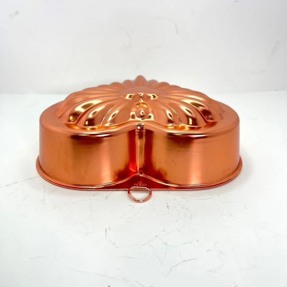 Vintage Heart Shaped‎ Copper Tone Aluminum Cake Gelatin Mold Wall Hanging Decor